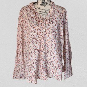 Merona Button Down Shirt | Pink Floral